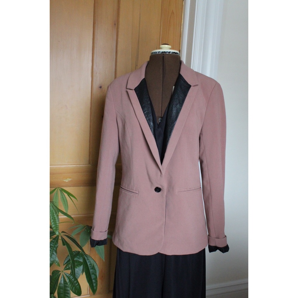 Vero Moda Pink & Pleather Blazer
